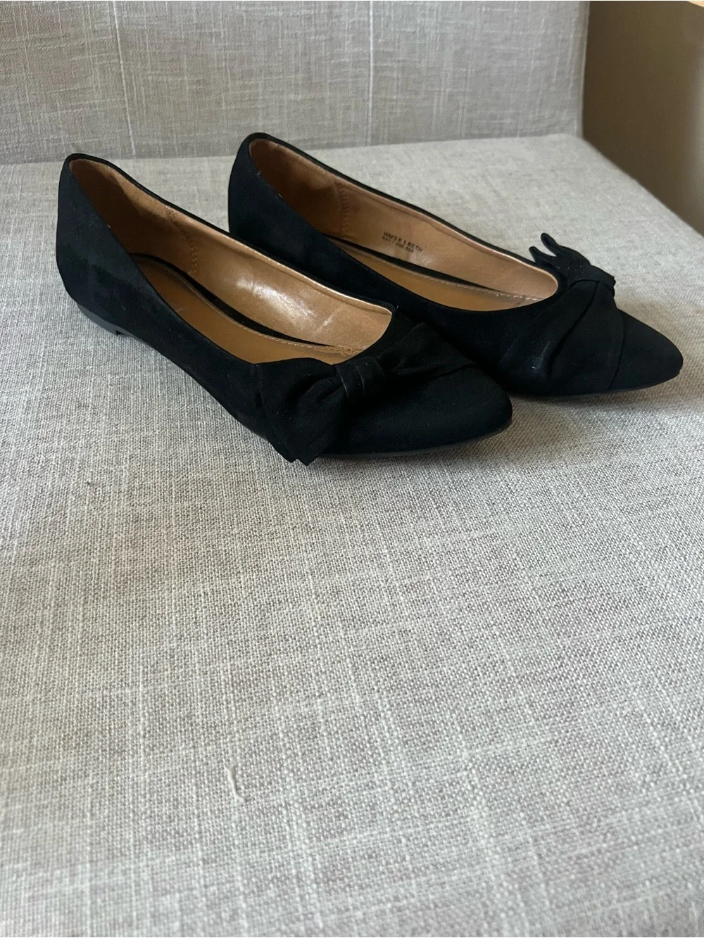 Report Black Womens 6.5 pointed-Toe Bow office casual dressy ballet Flats